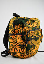 Divine Orange and Forest Green Ankara Backpack