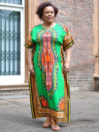 100% Cotton Dashiki Kaftan Maxi Dress in Multiple Colours