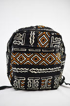 Toko Orange, White and Black Ankara Backpack