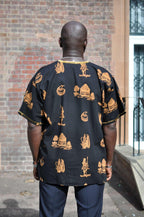 Karibu Kenya Black & Gold Traditional Shirt