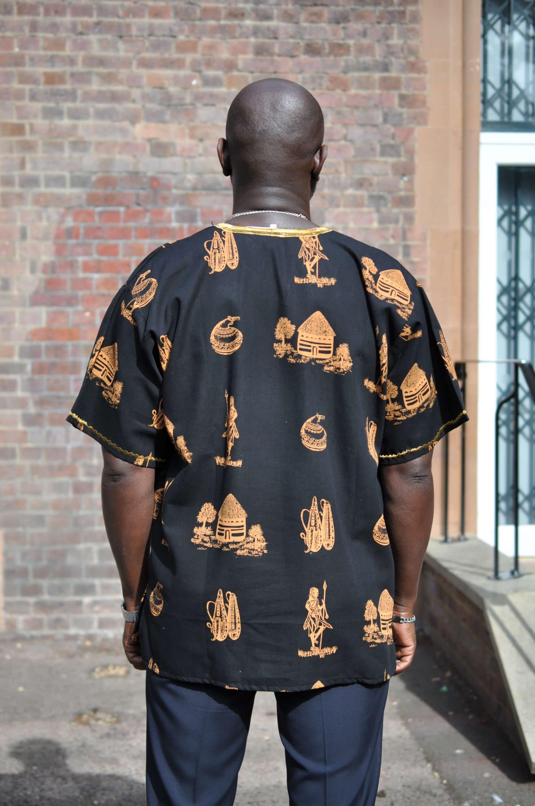 Karibu Kenya Black & Gold Traditional Shirt