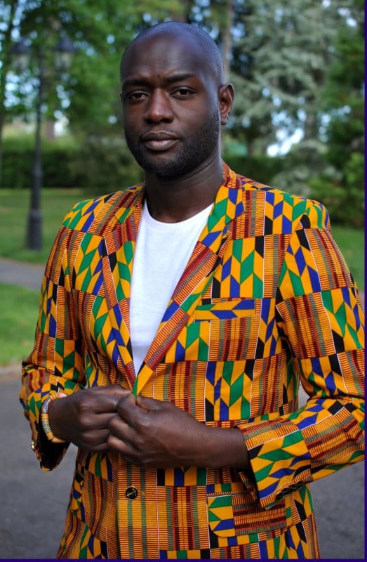 Men African Kente Print Blazer