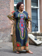 100% Cotton Dashiki Kaftan Maxi Dress in Multiple Colours