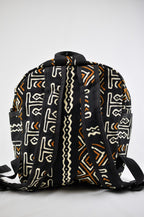 Toko Orange, White and Black Ankara Backpack