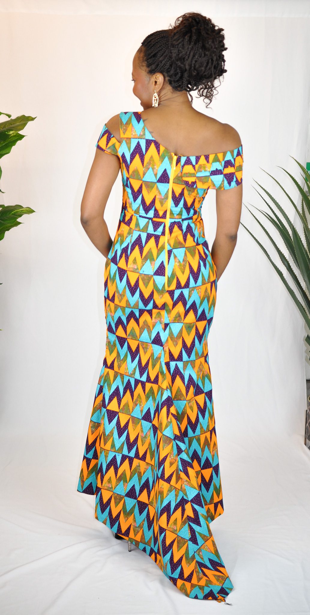 Winta Ankara Silhouette Dress with Trail