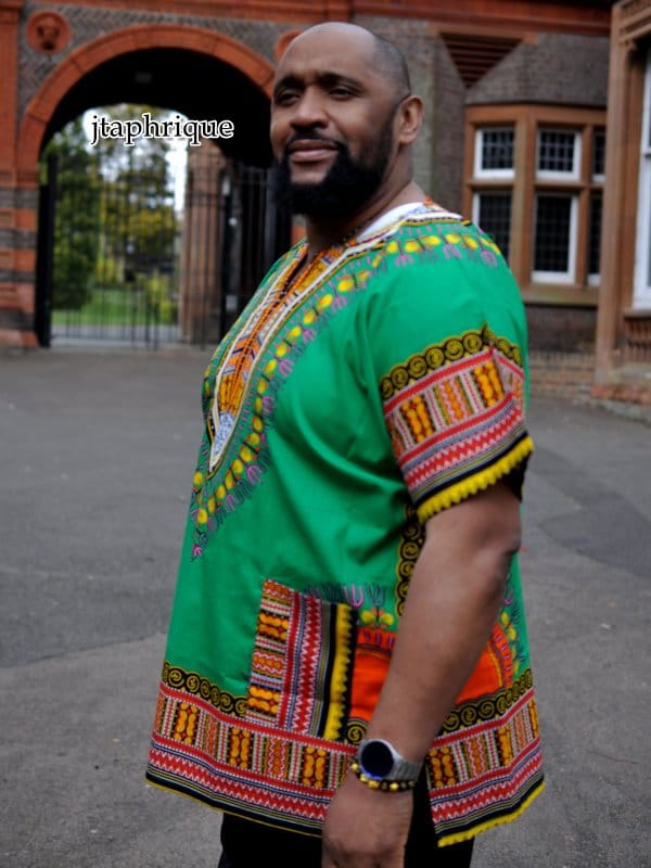Men's Green African Dashiki Shirt