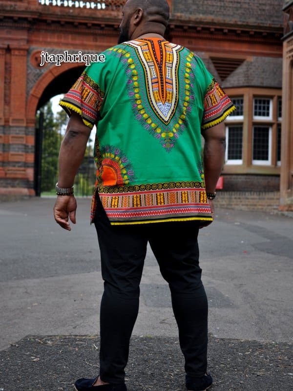 Men's Green African Dashiki Shirt