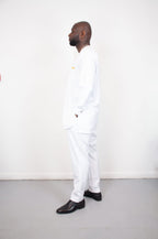 Alluring White Traditional Suit with Beautiful long Sleeve