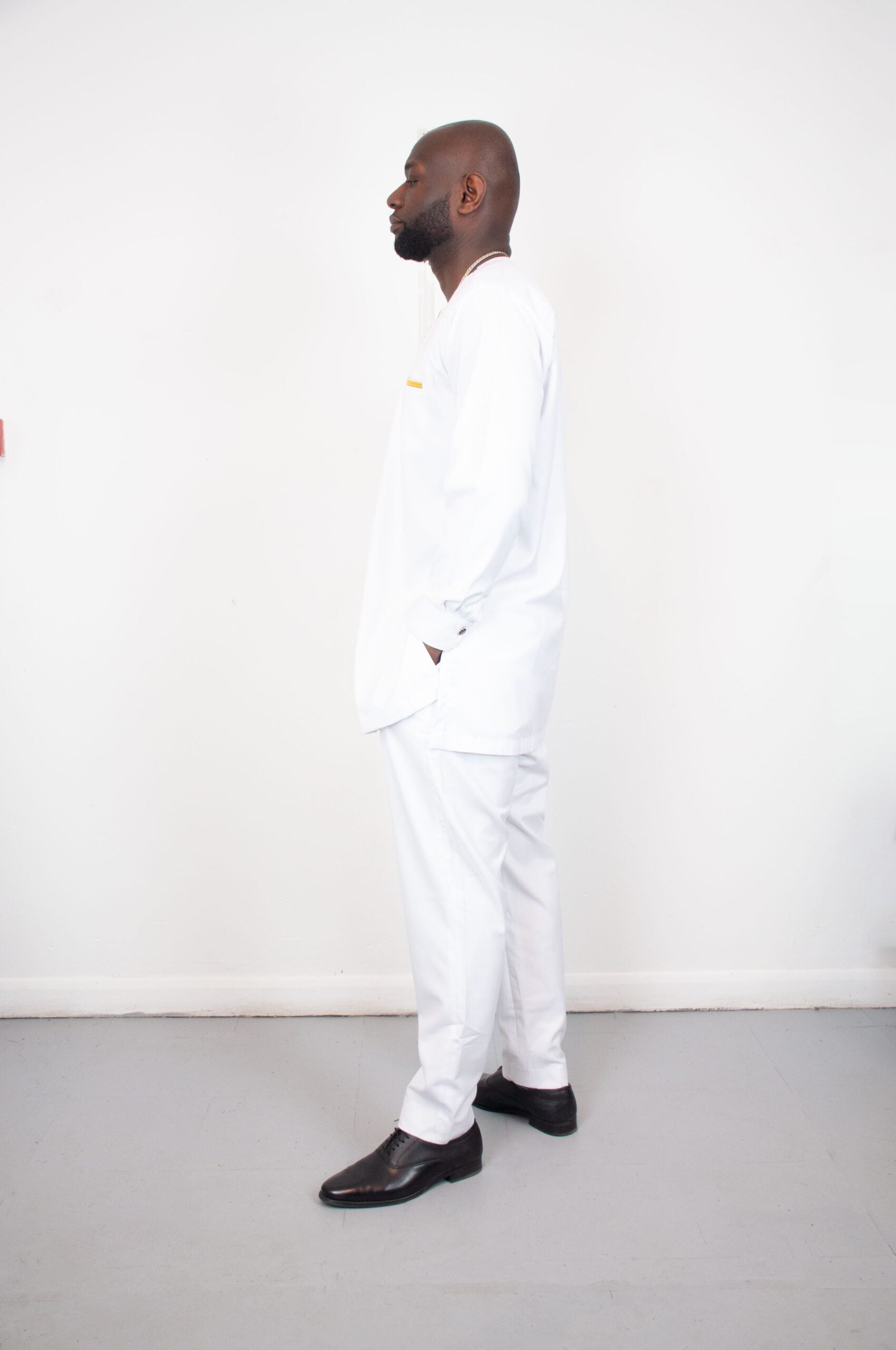 Alluring White Traditional Suit with Beautiful long Sleeve