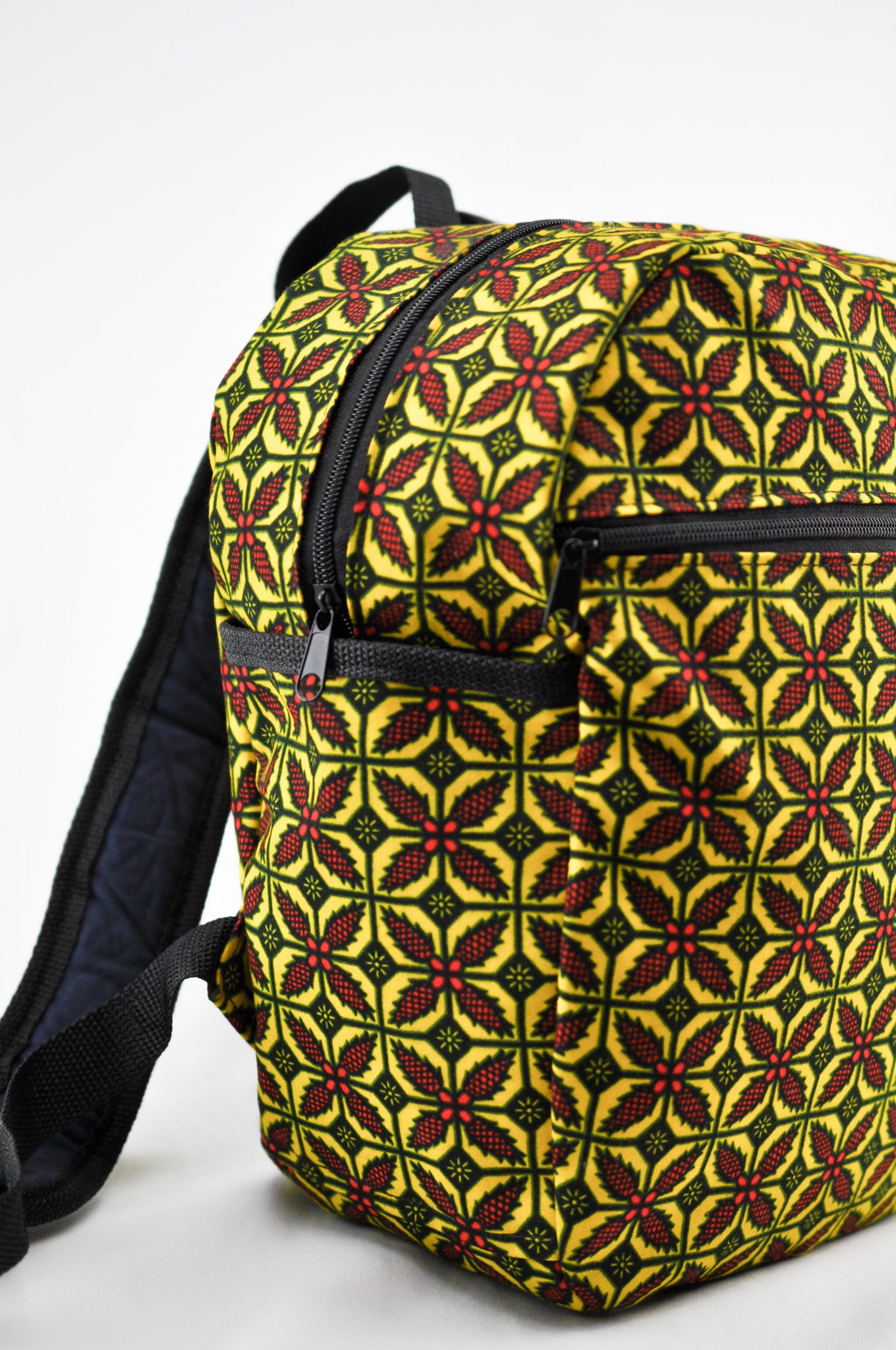 Jackie Yellow and Red Ankara Print Backpack