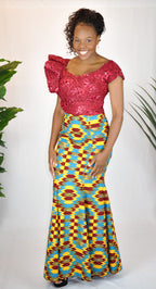 Lerato Ankara Print Mermaid Silhouette Dress