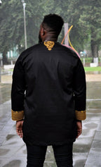 Emmanuel Black & Gold African Embroidery Shirt