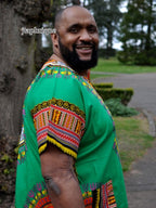 Men's Green African Dashiki Shirt
