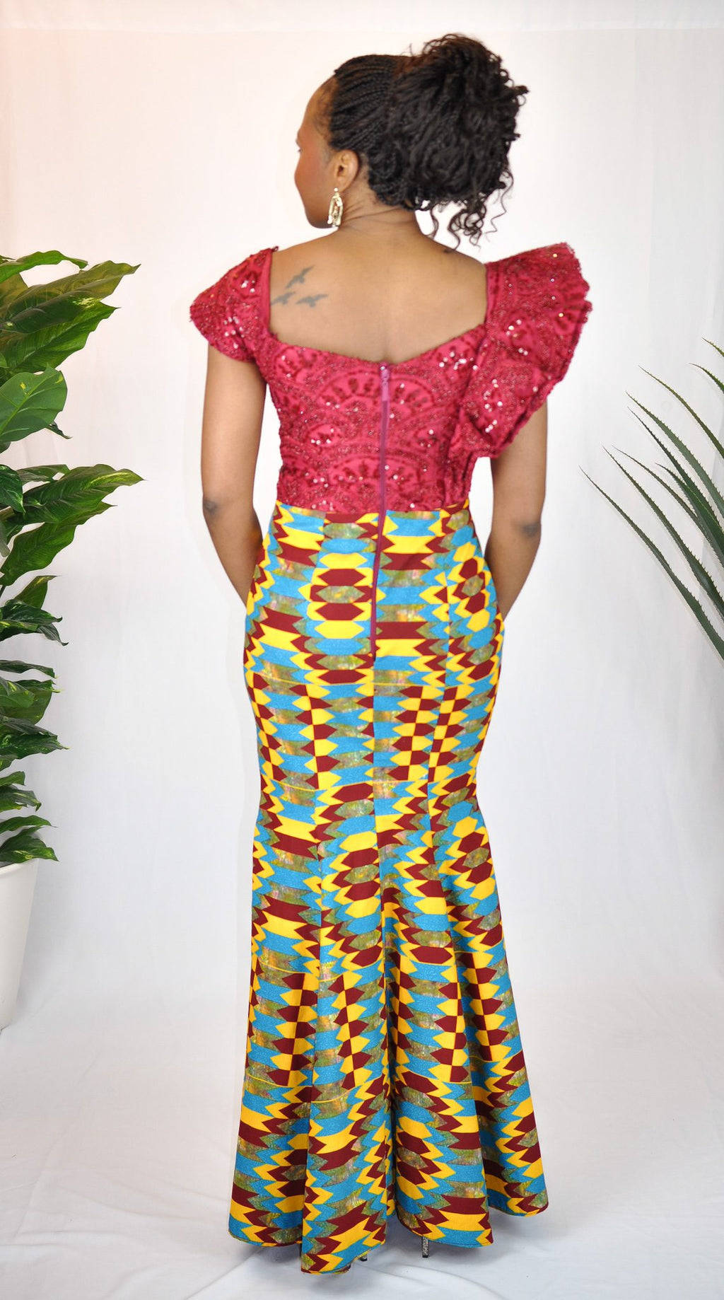 Lerato Ankara Print Mermaid Silhouette Dress