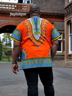 Men's Orange African Dashiki Shirt