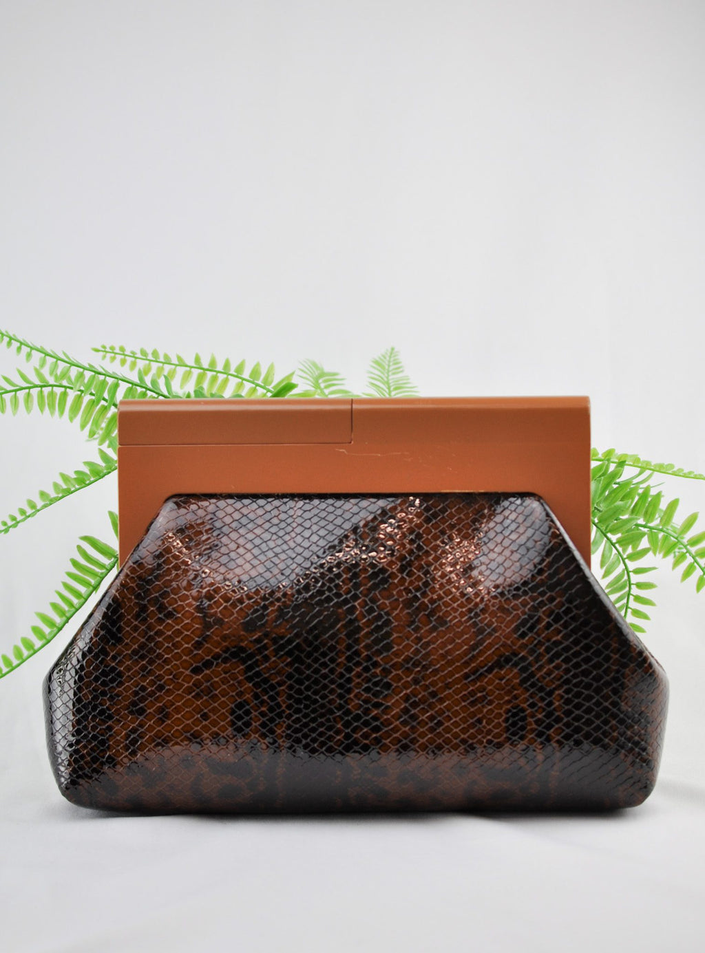 Dusa Oye Glossy Snake Design African Clutch