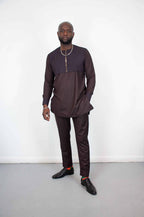 Botho Handsome Brown Traditional Cotton Suit