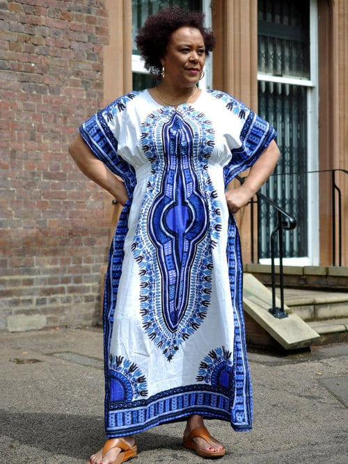 100% Cotton Dashiki Kaftan Maxi Dress in Multiple Colours