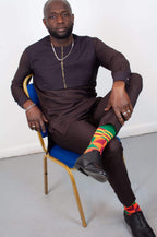 Botho Handsome Brown Traditional Cotton Suit