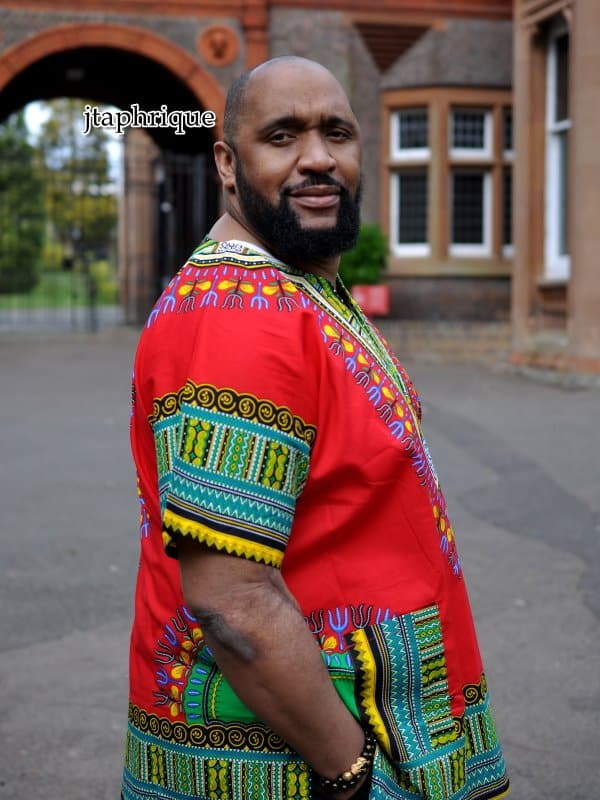 Bright Red & Blue Multi-Coloured Stylish Dashiki Shirt