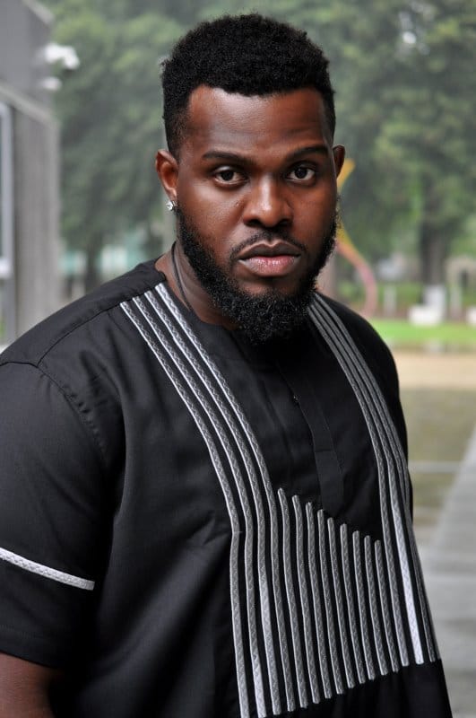 Mandla Black & Silver Striped Embroidery Shirt