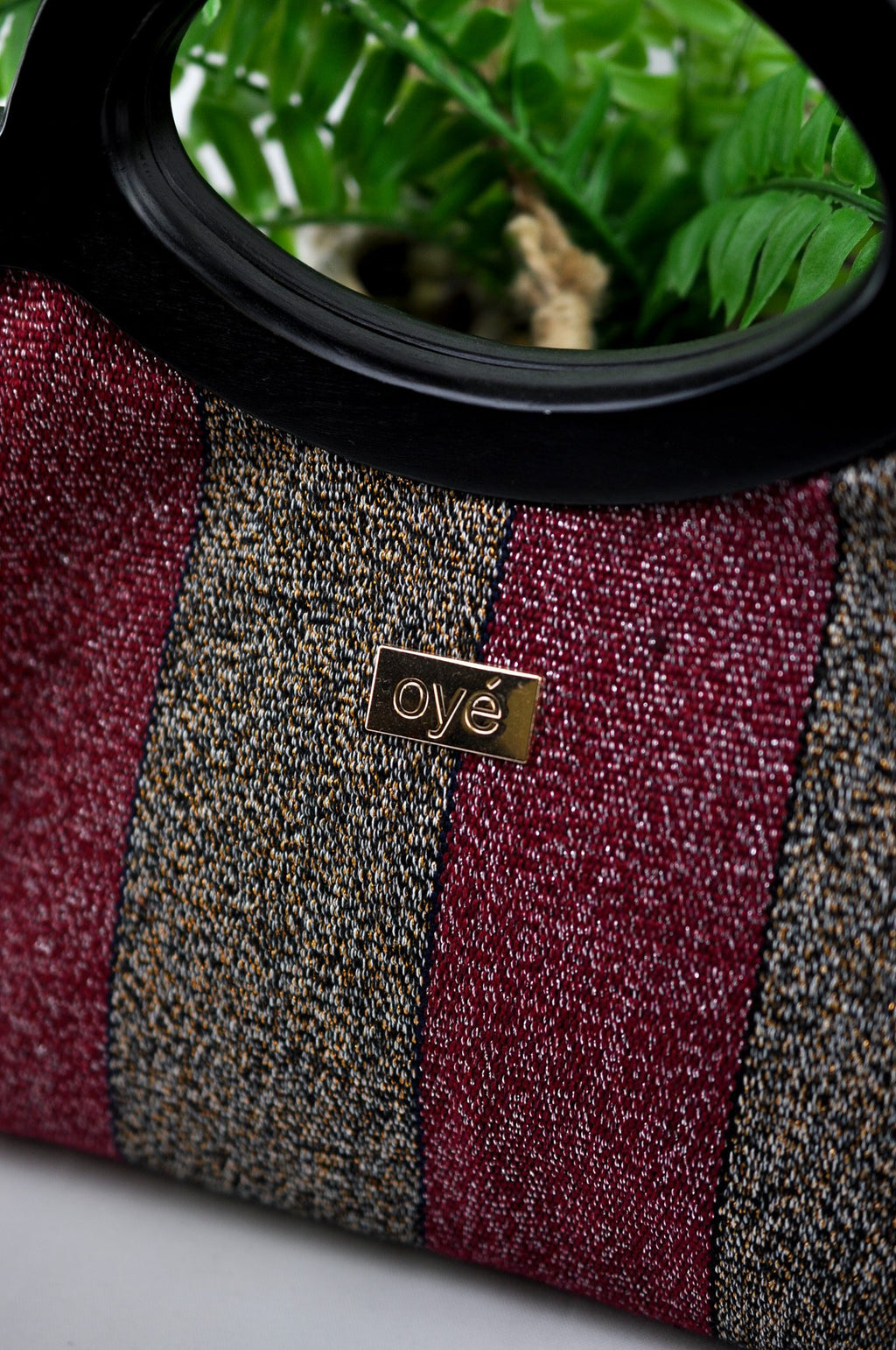 Julie Oye Sparkly Stripe Design African Purse