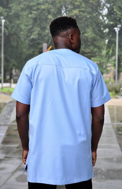 Danso Baby Blue Mens Embroidery Shirt