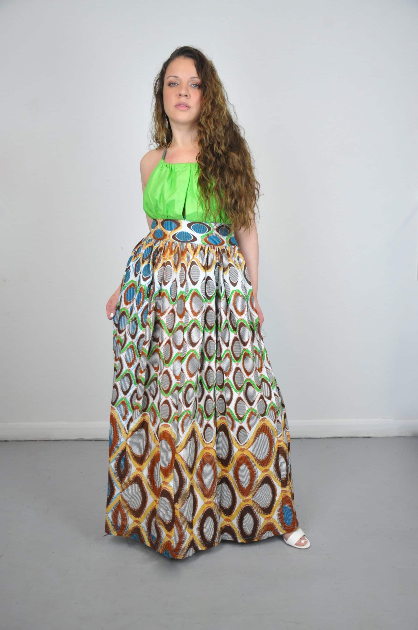 Abraba Halterneck Maxi Occasion Dress
