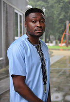 Danso Baby Blue Mens Embroidery Shirt