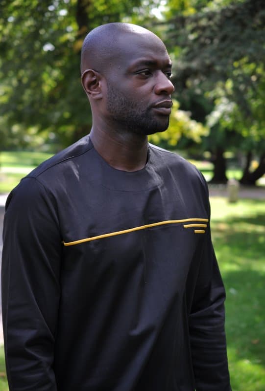 Black & Gold African Polished Cotton Shirt
