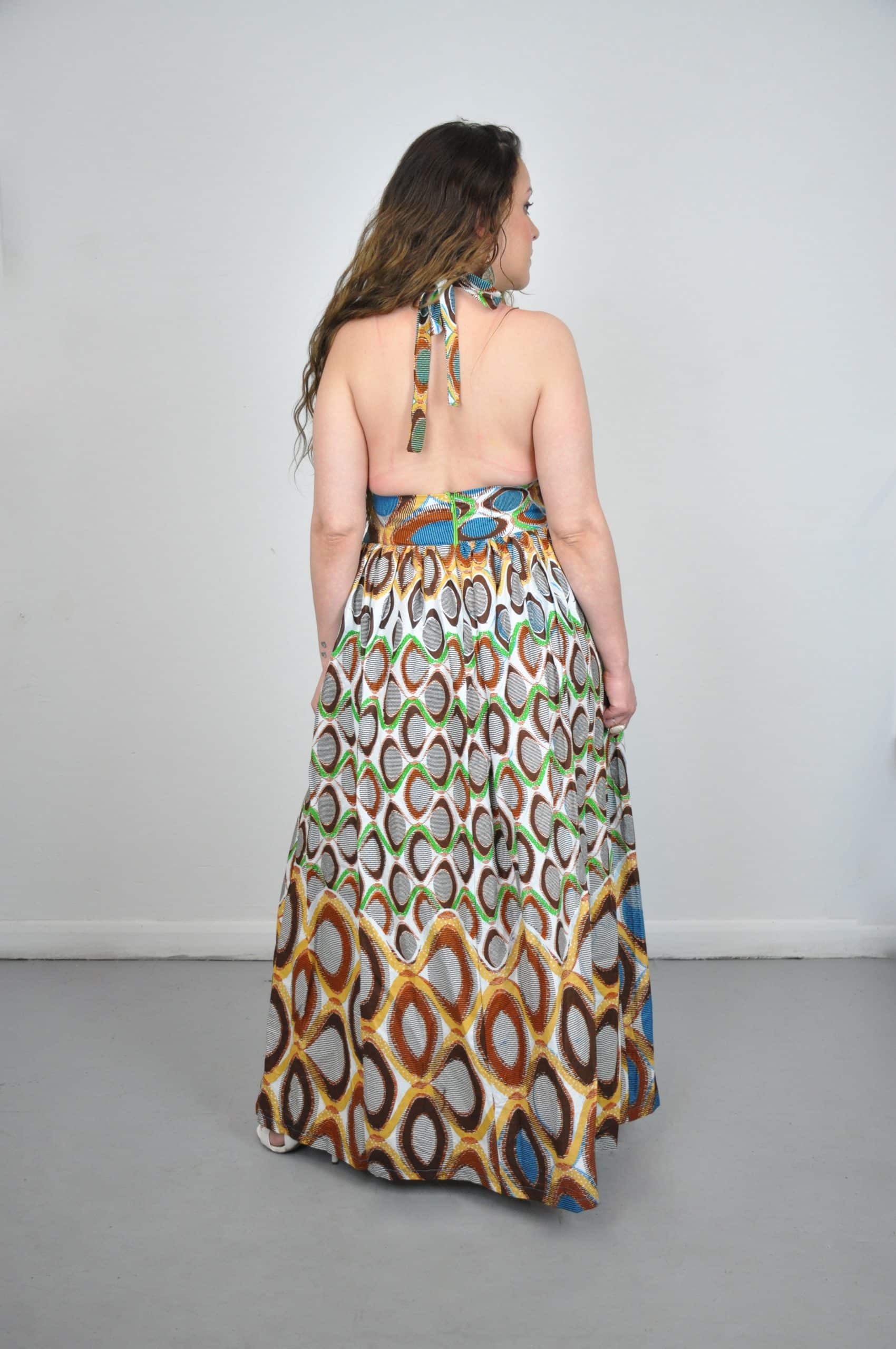 Abraba Halterneck Maxi Occasion Dress