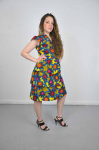Adesina V Neck Colourful Floral Ankara Dress