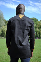 Black & Gold African Embroidery Shirt