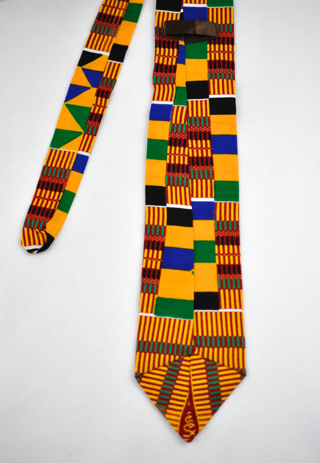 Handcrafted Ash African Kente Tie & Handkerchief Set