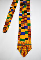 Handcrafted Ash African Kente Tie & Handkerchief Set