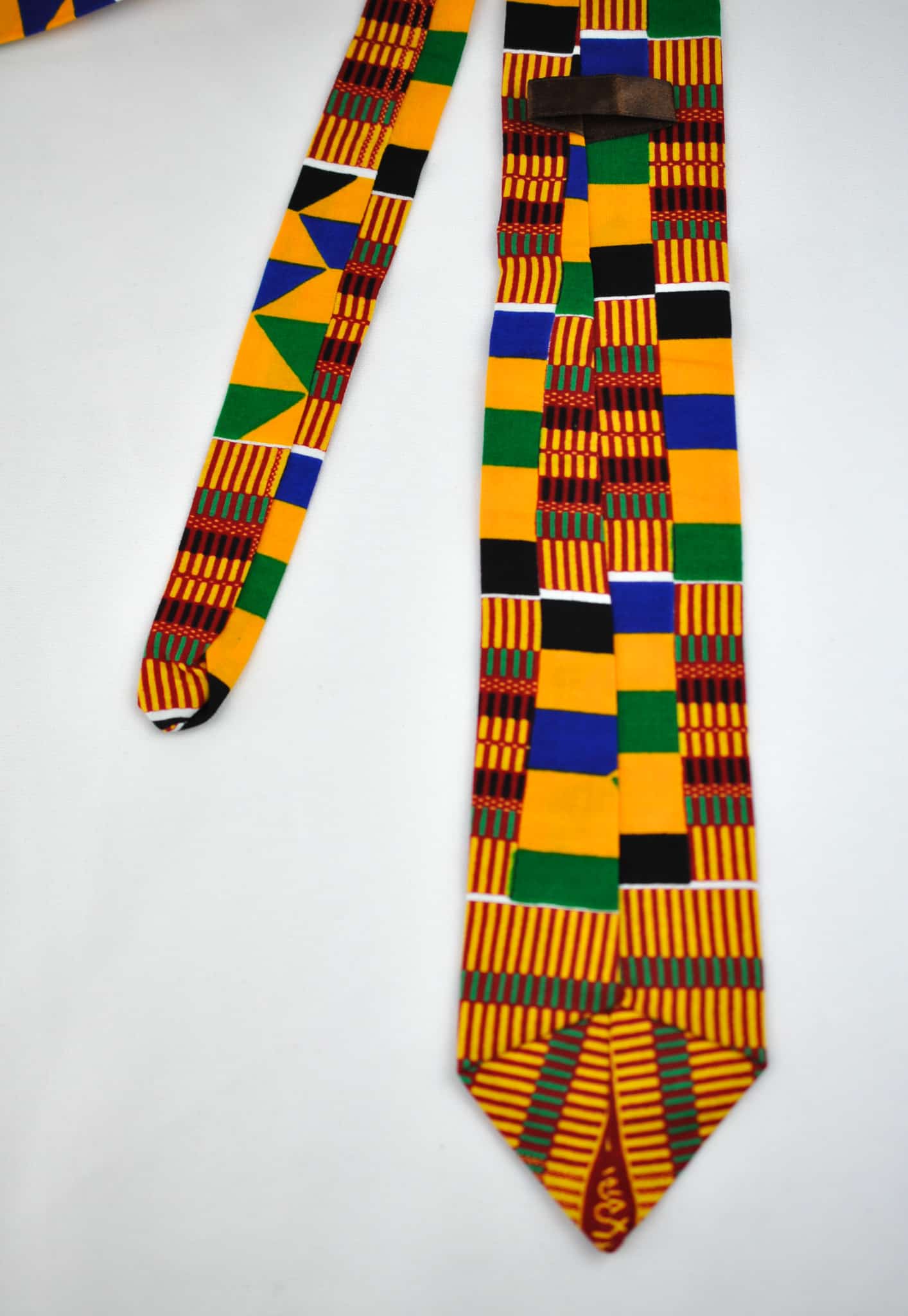Handcrafted Ash African Kente Tie & Handkerchief Set