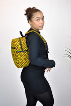 Jackie Yellow and Red Ankara Print Backpack