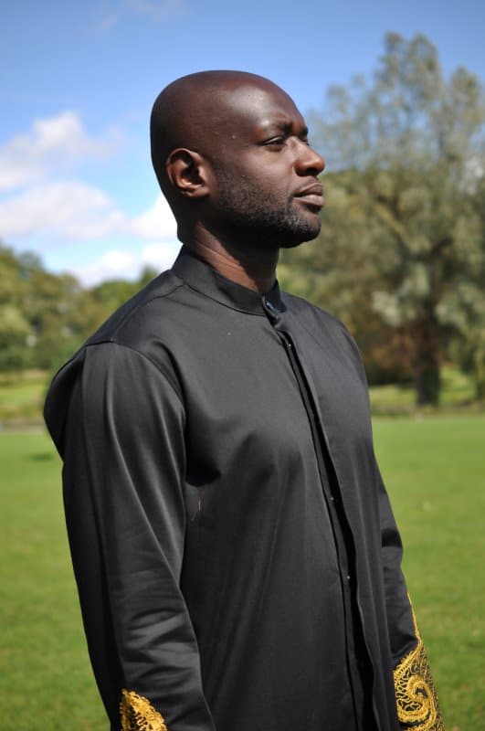 Wole Long Black & Gold African Embroidery Shirt