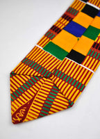 Handcrafted Ash African Kente Tie & Handkerchief Set
