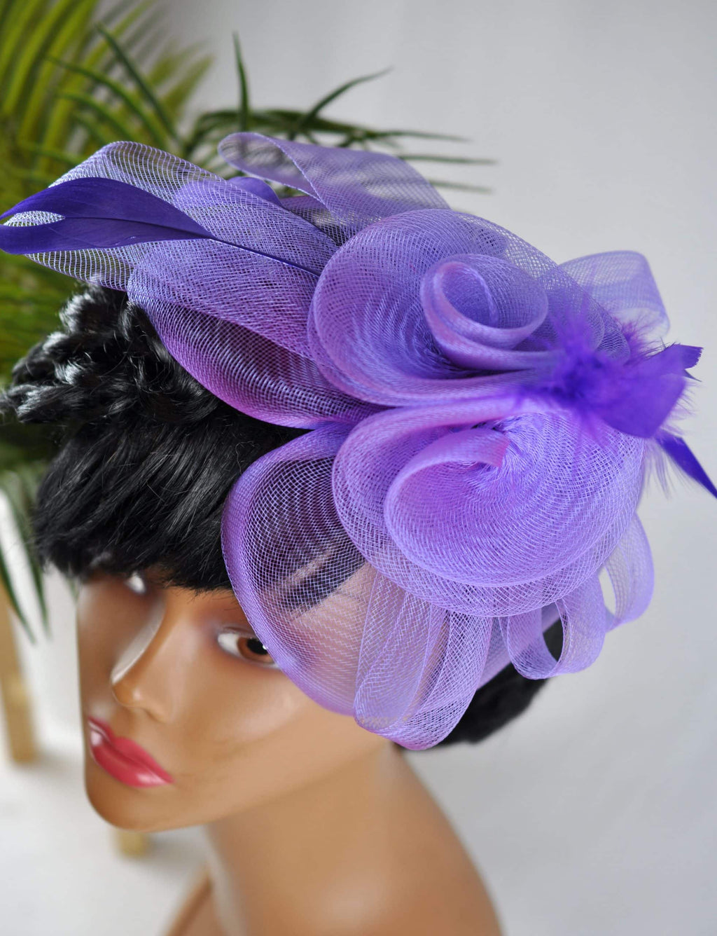 Tiombe Purple Rose Fascinator