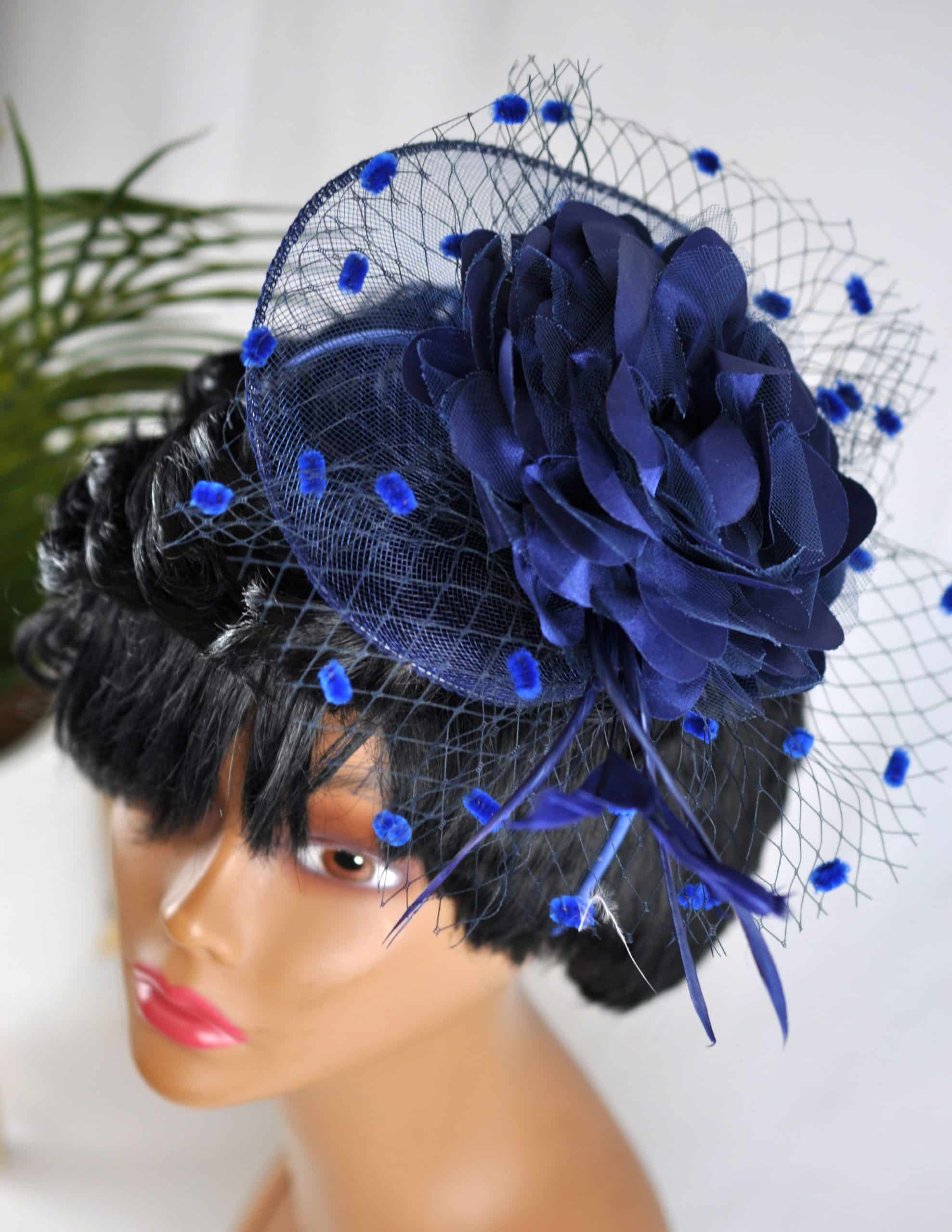 Visola Navy Flower Fascinator