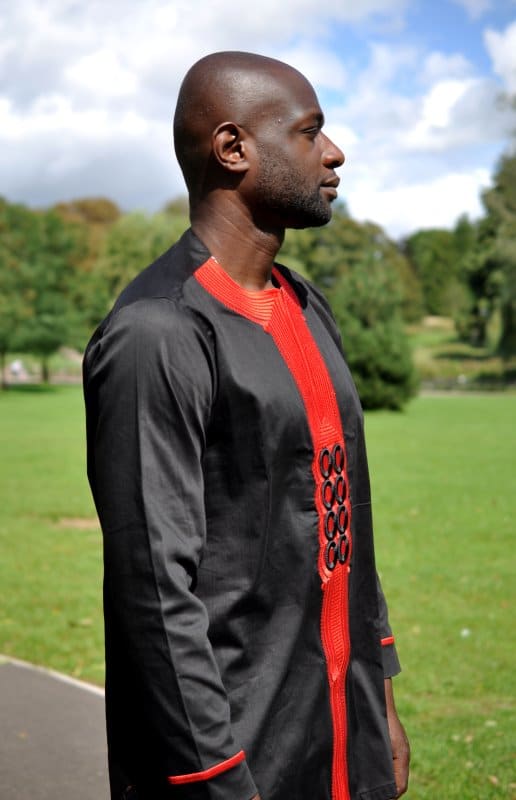 Sejo African Black & Red Embroidery Shirt