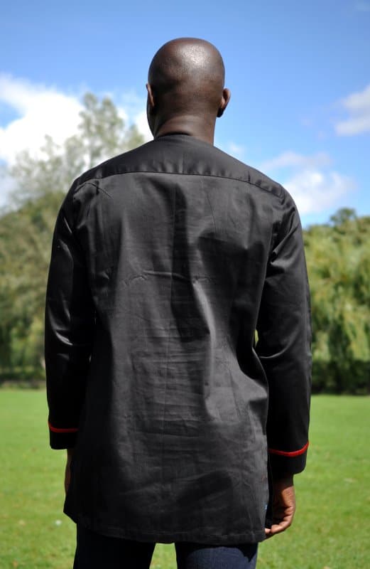 Sejo African Black & Red Embroidery Shirt
