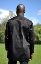 Sejo African Black & Red Embroidery Shirt