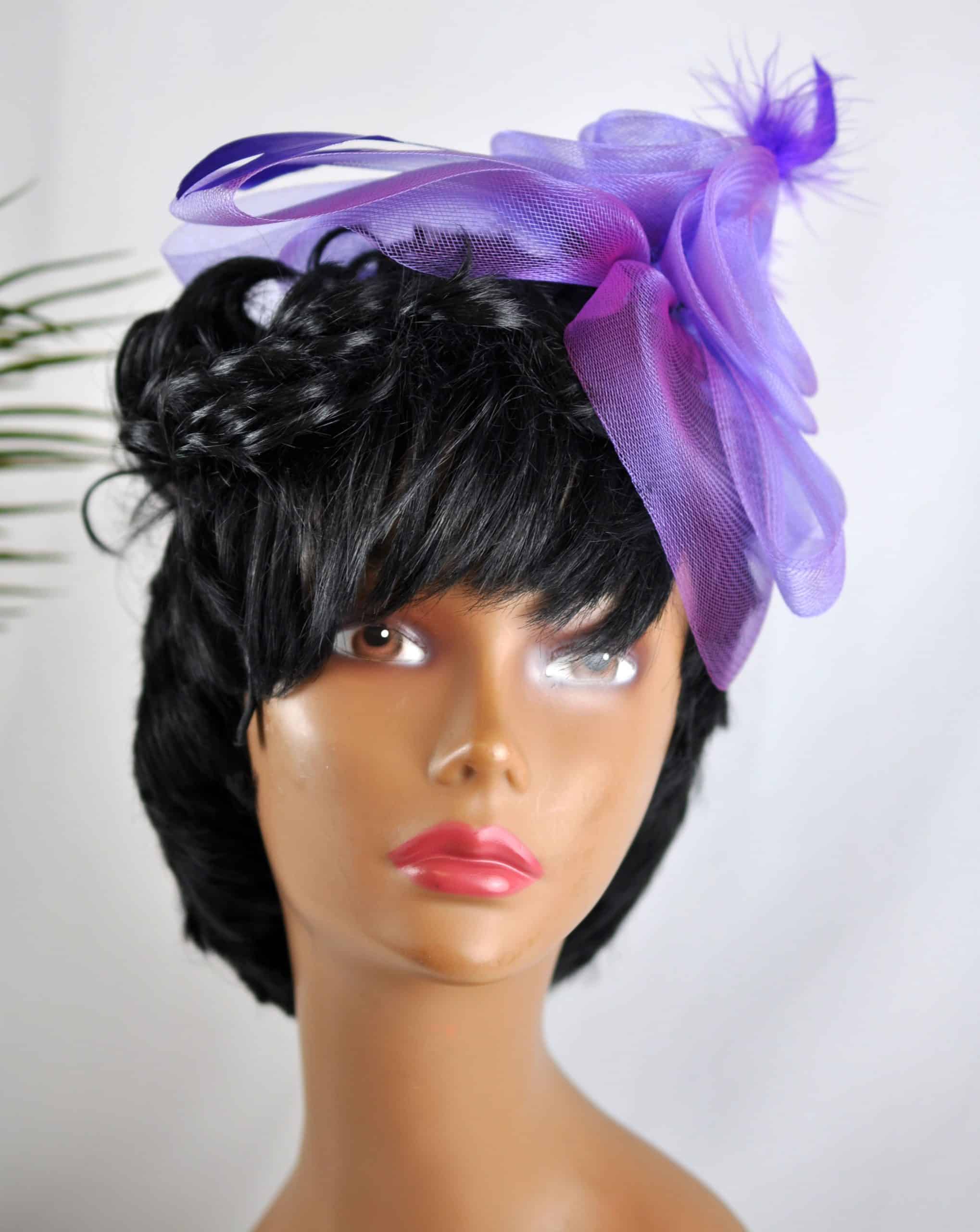 Tiombe Purple Rose Fascinator