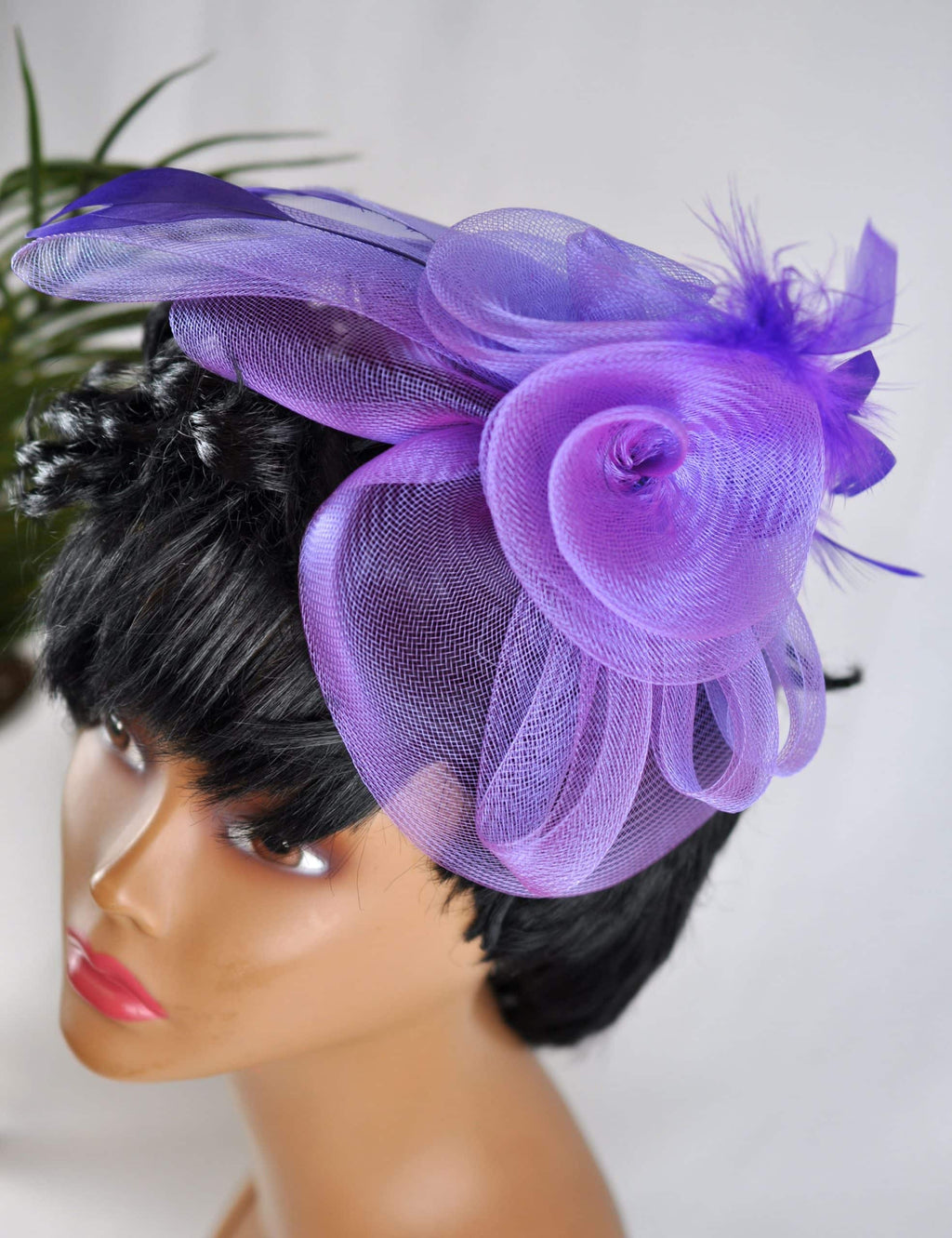 Tiombe Purple Rose Fascinator