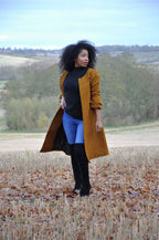 Mustard Ruffle Sleeve Trench Coat