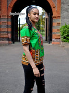 Bright Green Unisex 100% Cotton Dashiki Shirt
