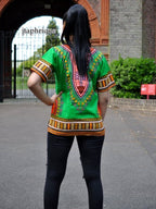 Bright Green Unisex 100% Cotton Dashiki Shirt