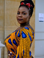 Yellow Ankara Peacock Print Bodycon Dress
